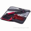 Hair Care Set with Collection Pouch, Hair Straightener, Brush and Clips